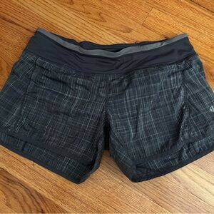 Lululemon Athletica Dark Plaid Athletic Shorts
